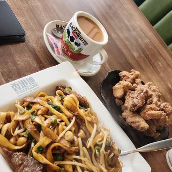 The Flame Cafe - Handmade noodles with beef, popcorn chicken, hot HK milk tea - Hong Kong Style Cafe Near Me - Sacramento, California