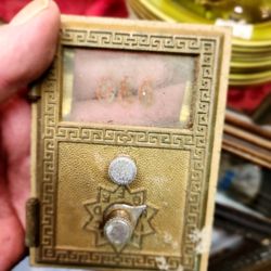 Elwood Antiques - Just in Brass Combination lock Mailbox doors 3 sizes avail