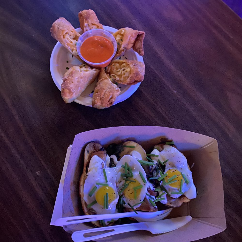 Tempest - Mac and cheese egg rolls and the Potato skins with quail egg - American Near Me - San Francisco, California Tempest - Mac and cheese egg rolls and the Potato skins with quail egg - American Near Me - San Francisco, California