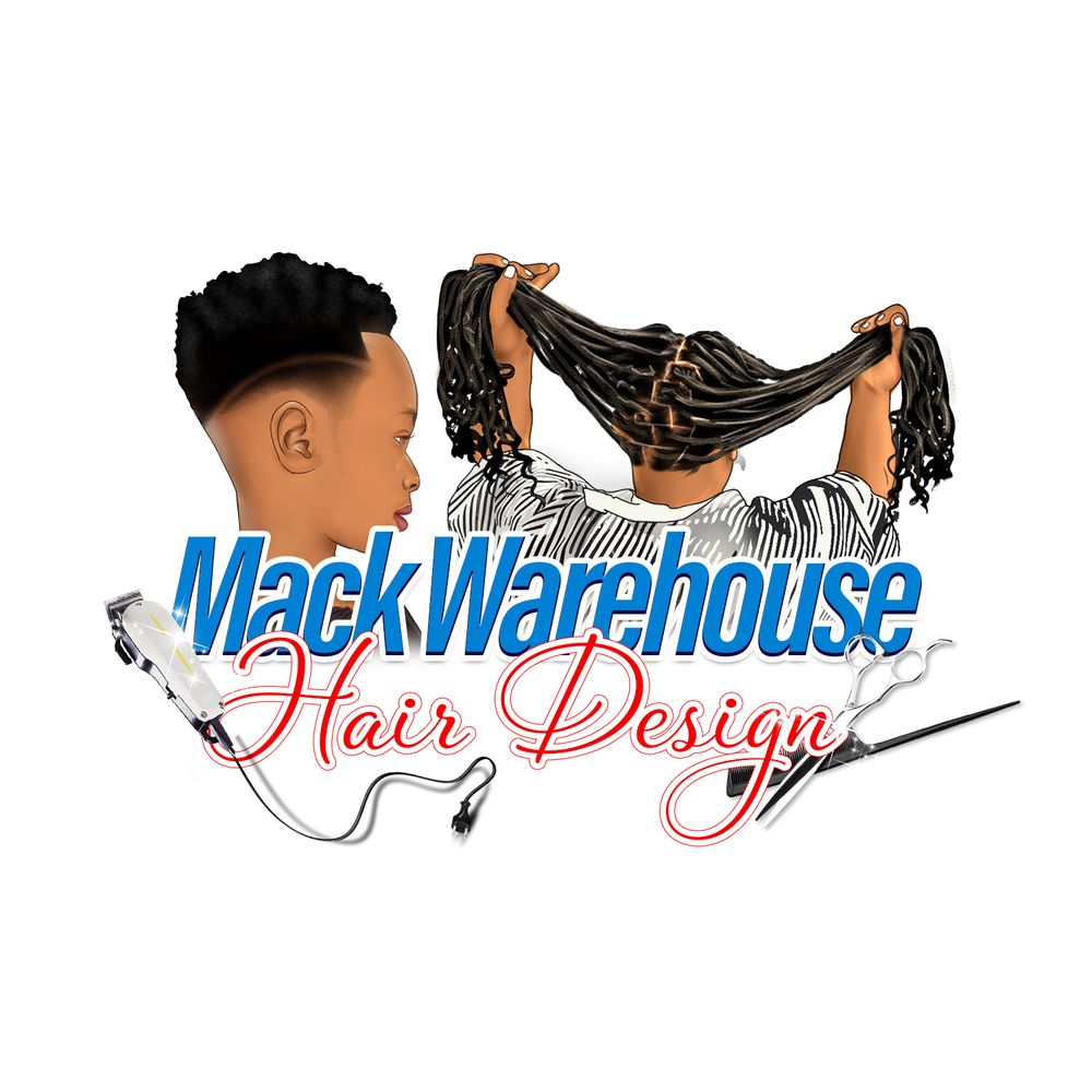 Mack Warehouse Hair Design Logo