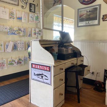 The Cup Cafe - Old desk up-cycled as the hostess stand - Breakfast & Brunch Near Me - Reno, Nevada