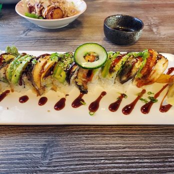 V Sushi - The best looking dragon roll I've ever seen. - Sushi Bars Near Me - Milpitas, California