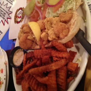 Buzzard Billy's - Peacemaker Po'boy with sweet potato fries. - Cajun/Creole Near Me - Des Moines, Iowa