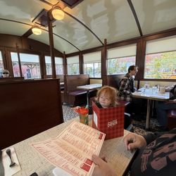 Swan Street Diner - My husband and I are not small people so we sat on one side of the booth and pushed the table over. Grateful that the tables move.