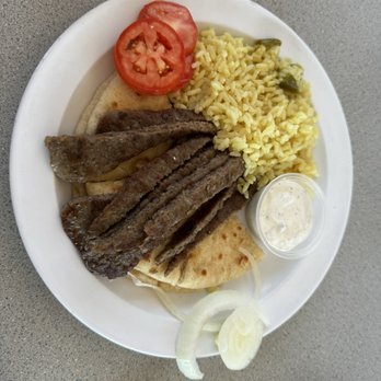 Chicken Plus Greek Cuisine - Gyro dinner plate with rice - Greek Near Me - Escondido, California Chicken Plus Greek Cuisine - Gyro dinner plate with rice - Greek Near Me - Escondido, California