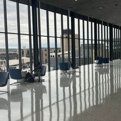 Thrifty Rent A Car - The bright and peaceful rental car area at Eppley Airfield. May 2026