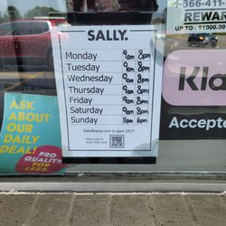 Sally Beauty - The store hours.