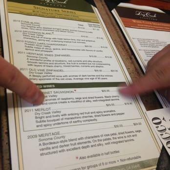 Dry Creek Vineyard - Signature Series - 4 wines for $5. One side of the menu. - Wineries Near Me - Healdsburg, California Dry Creek Vineyard - Signature Series - 4 wines for $5. One side of the menu. - Wineries Near Me - Healdsburg, California