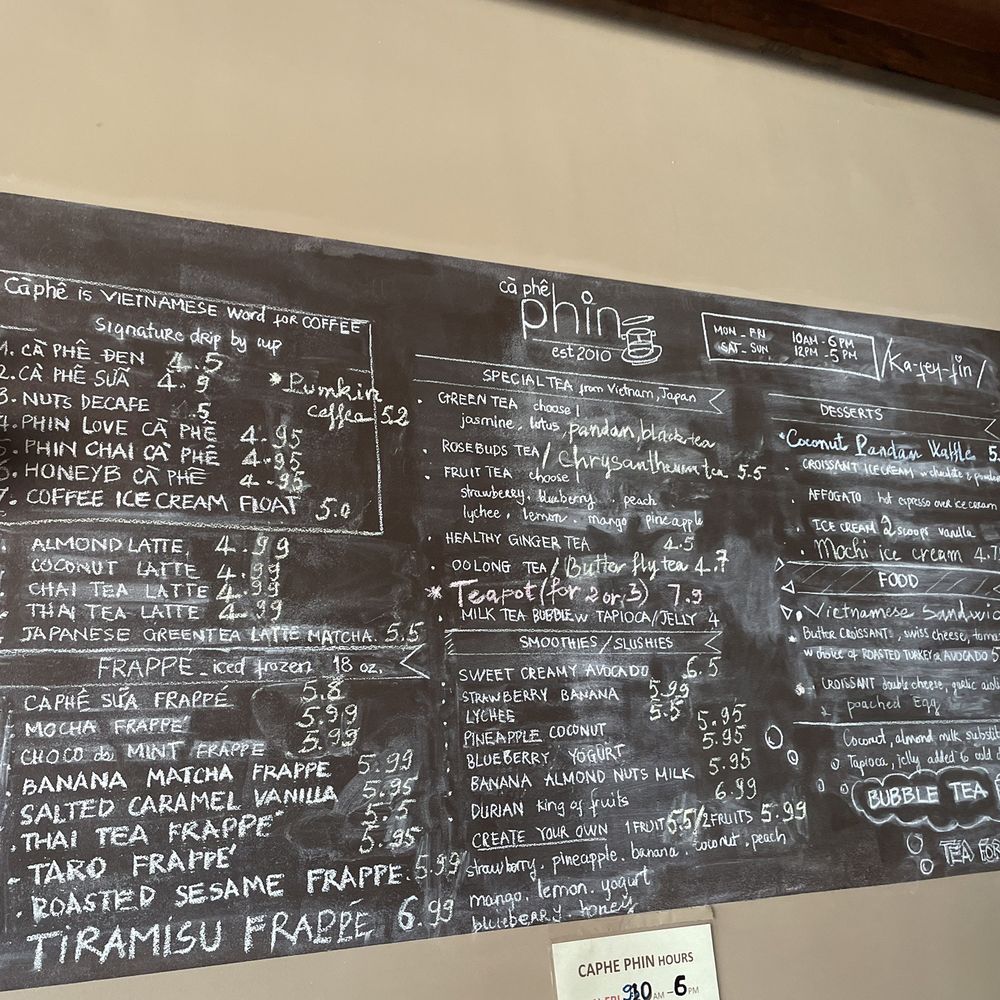 Ca Phe Phin - Menu - Vietnamese Near Me - Houston, Texas Ca Phe Phin - Menu - Vietnamese Near Me - Houston, Texas