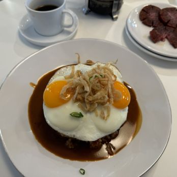 Break + Feast - Loco moco with beef patty, and goteborg - Breakfast & Brunch Near Me - Koloa, Hawaii Break + Feast - Loco moco with beef patty, and goteborg - Breakfast & Brunch Near Me - Koloa, Hawaii