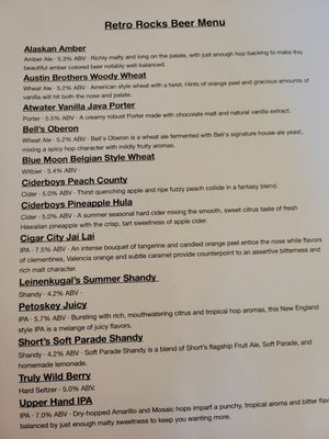 Menu photo 1 Retro Rocks Saginaw, MI