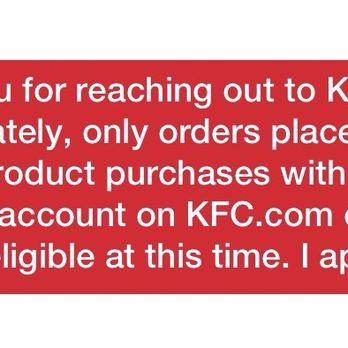 KFC - Warning: No able to transfer store purchases to app! - Fast Food Near Me - Charlottesville, Virginia