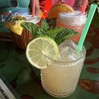 Rapa Nui Tiki - Mai Tai (front), Painkiller (left), and Jungle Bird (right) - Tiki Bars Near Me - Bend, Oregon Rapa Nui Tiki - Mai Tai (front), Painkiller (left), and Jungle Bird (right) - Tiki Bars Near Me - Bend, Oregon