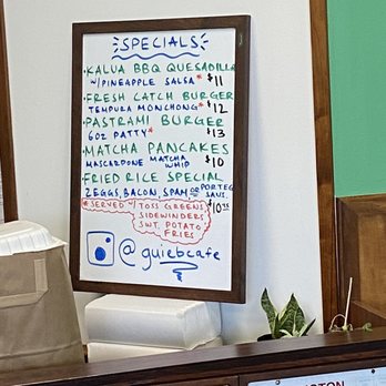 Guieb Cafe - Specials for the day - New American Near Me - Honolulu, Hawaii Guieb Cafe - Specials for the day - New American Near Me - Honolulu, Hawaii