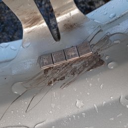 alloy wheel with gouges from changing weights alloy wheel with gouges from changing weights