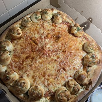 Bella Pizza - Large Cheese Pizza with Garlic Knot Crust - Pizza Near Me - Hasbrouck Heights, New Jersey