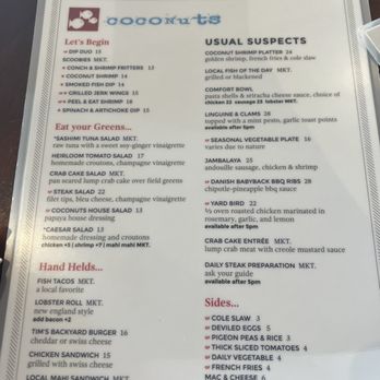 Coconuts - Menu - Seafood Near Me - Fort Lauderdale, Florida Coconuts - Menu - Seafood Near Me - Fort Lauderdale, Florida