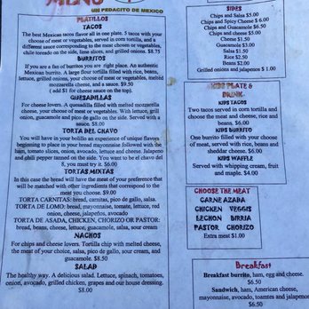 Rolling Taco - a menu for a mexican restaurant - Food Trucks Near Me - Bentonville, Arkansas