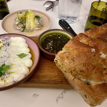 Fish Nor Fowl - Whipped Ricotta, artichokes and buckwheat focaccia - New American Near Me - Pittsburgh, Pennsylvania