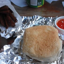 GoodBurgers - The Silly Burger (Better) with Veggie Meat Strips on the side. The Veggie Meat strips are like fries... but not fries.
