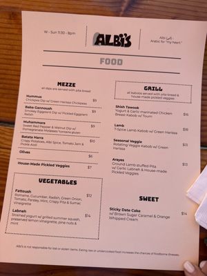 Menu photo 2 Albi's Danville, CA