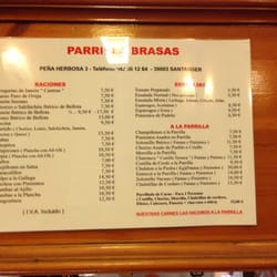 Parrilla Brasas - Carta con precios