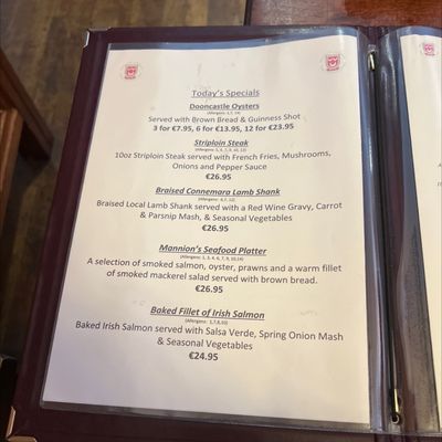 Menu photo 3 Mannion's Bar Clifden, G