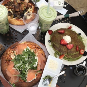 Urth Caffe - Top to bottom= Sunrise Pizza**, Green Tea Pancakes, and D'Lox Pizza - Coffee & Tea Near Me - Laguna Beach, California Urth Caffe - Top to bottom= Sunrise Pizza**, Green Tea Pancakes, and D'Lox Pizza - Coffee & Tea Near Me - Laguna Beach, California