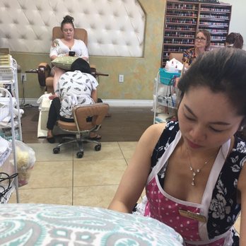 Nails Galore - Helen hard at work - Nail Salons Near Me - Cypress, California