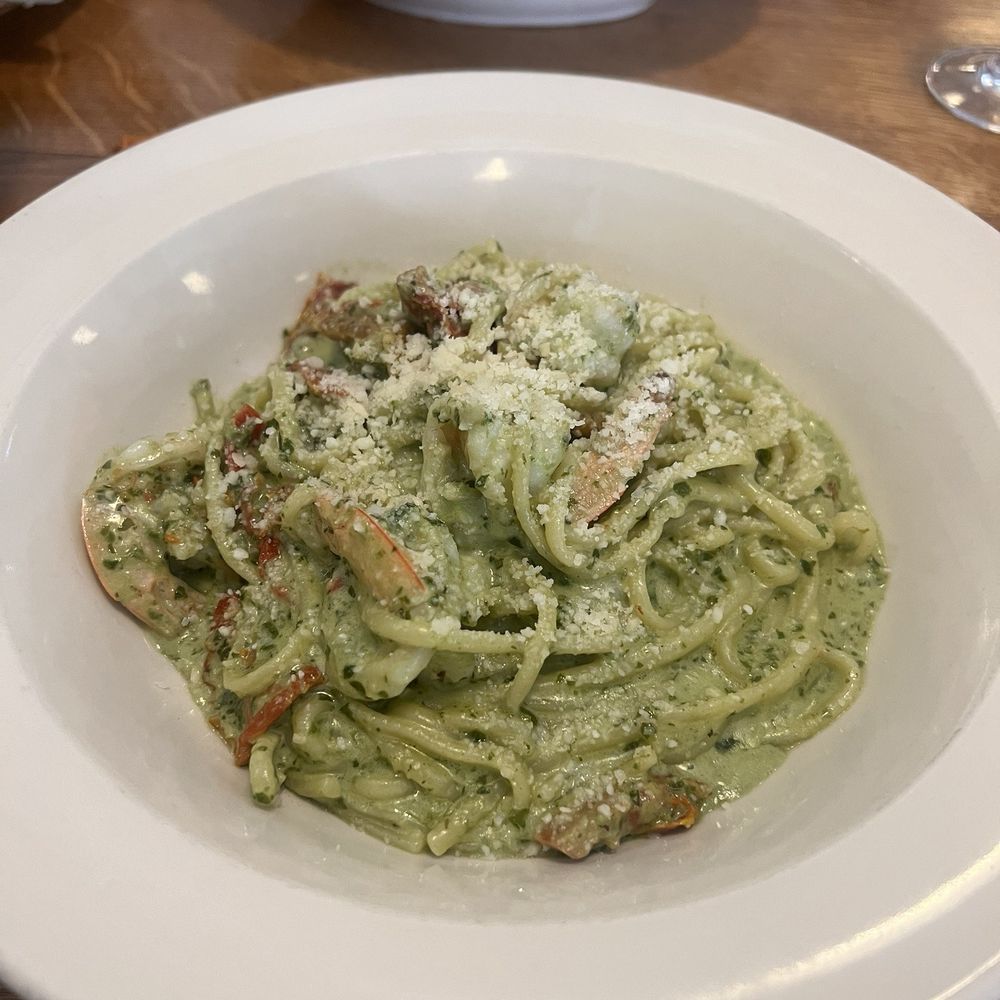 Margherita's - Rigatoni Pesto with Sundried Tomatoes but with linguine - Pizza Near Me - Hoboken, New Jersey