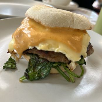 Hook And Press Donuts - The Scrambler + sausage patty - Donuts Near Me - Santa Barbara, California