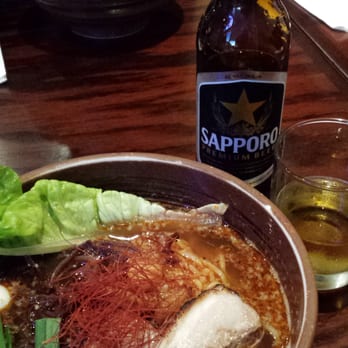 Ramen Dojo - Soy Sauce Flavor Ramen (mild-spicy) and Sapporo Premium Beer - Ramen Near Me - San Mateo, California Ramen Dojo - Soy Sauce Flavor Ramen (mild-spicy) and Sapporo Premium Beer - Ramen Near Me - San Mateo, California
