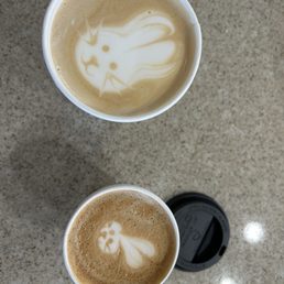 Easter Bunnies!!!!! And always lovely lavender vanilla latte. Didn't even have to ask she made the bunnies so sweet and smile worthy. Easter Bunnies!!!!! And always lovely lavender vanilla latte. Didn't even have to ask she made the bunnies so sweet and smile worthy.