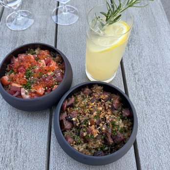 RO Restaurant & Lounge - chirashi bowl and flat iron bowl.  Lemongrass lemonade cocktail - Lounges Near Me - Yountville, California