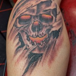 Quality Ink Tattoo - #skulltattoo#tearouttattoo#leonalderette#qualityinktattoo#amazingskulltattoo