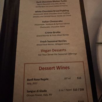 Kres Chophouse - Dessert wine and menu - Steakhouses Near Me - Orlando, Florida Kres Chophouse - Dessert wine and menu - Steakhouses Near Me - Orlando, Florida