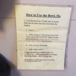 Spider Rock Campground - Quirky bathroom sign