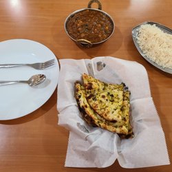 Little India - Chana masala and garlic naan.