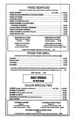 Menu photo 8 Happy's Fish House Tyler, TX