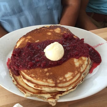 Morgans Restaurant - Stack of Raspberry Flat Cakes!!! - New American Near Me - Miami, Florida