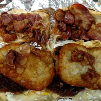 Lucky 7 Deli - Inside my Belly Buster Sandwich! Bacon, sausage, eggs over medium, pepprrjack, and hashbrowns! High Cholesterol here I come Lol. - Delis Near Me - Lawrence Township, New Jersey Lucky 7 Deli - Inside my Belly Buster Sandwich! Bacon, sausage, eggs over medium, pepprrjack, and hashbrowns! High Cholesterol here I come Lol. - Delis Near Me - Lawrence Township, New Jersey