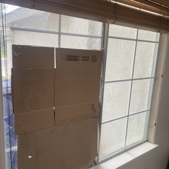 Bakersfield Glass & Window - Broken window on left the right one was fine until they broke it then glued it back together horribly!!!! - Windows Installation Near Me - Bakersfield, California Bakersfield Glass & Window - Broken window on left the right one was fine until they broke it then glued it back together horribly!!!! - Windows Installation Near Me - Bakersfield, California