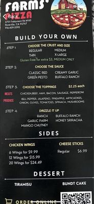 Menu photo 1 Farms' Pizza Roseville, CA
