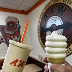 A&W Restaurant - Root Beer Cream Freeze & Soft Serve Cone