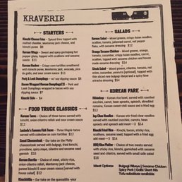 Updated dinner menu
