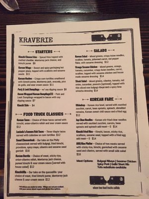 Menu photo 5 Kraverie Saratoga Springs, NY