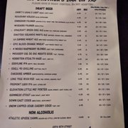 Photo of My Brother's Bar - Denver, CO, United States. Beer menu at My Brother's Bar