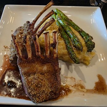 The Gruene Door - Rack of lamb with mesquite mustard and toasted pecan crust. - New American Near Me - New Braunfels, Texas