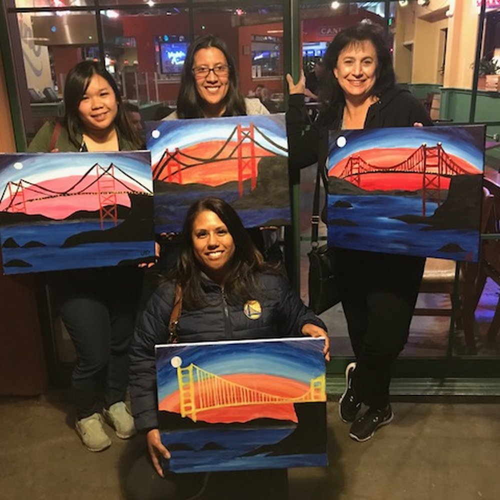 Yaymaker - Moon Over Golden Gate Bridge. But I did the "Warriors" color instead.... - Party & Event Planning Near Me