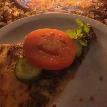 Desert Rose - Manaish (zaatar) flat bread comes with side of fresh mint, tomatoes and cucumbers - Mediterranean Near Me - Los Angeles, California Desert Rose - Manaish (zaatar) flat bread comes with side of fresh mint, tomatoes and cucumbers - Mediterranean Near Me - Los Angeles, California
